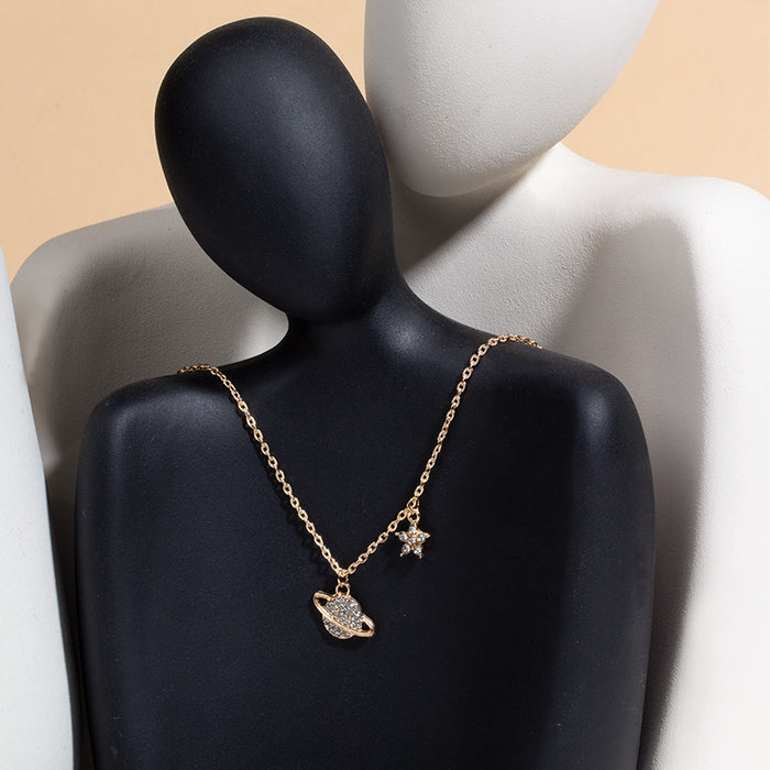 Wholesale New Star Moon Universe Necklace, niche design, creative necklace, neckchain