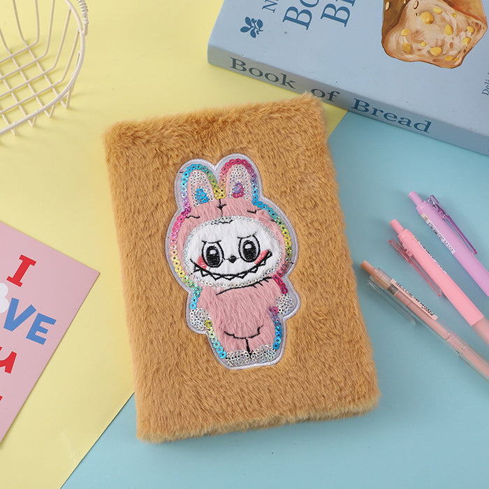 Wholesale Cartoon plush notebook,  cute candy-colored student notebook,  new children' s diary