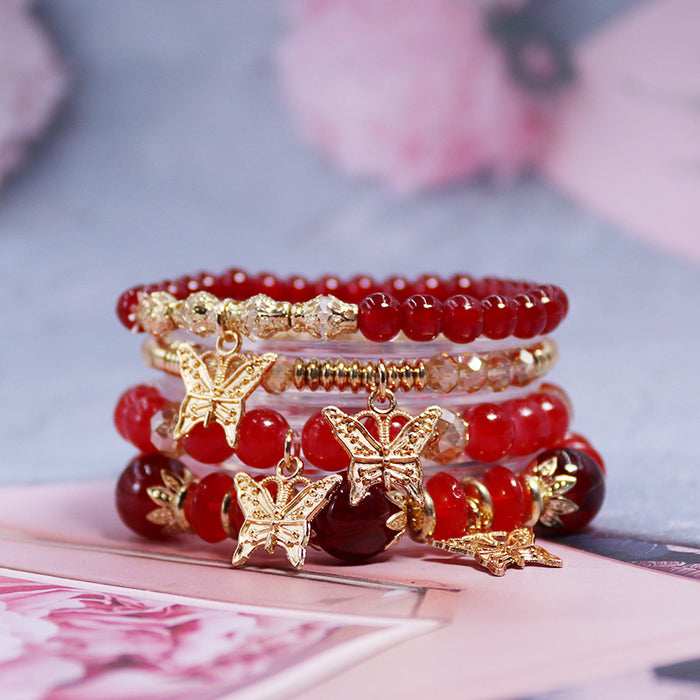 Wholesale Bohemian Butterfly Crystal Multilayer Bracelet JDC-BT-NHong013