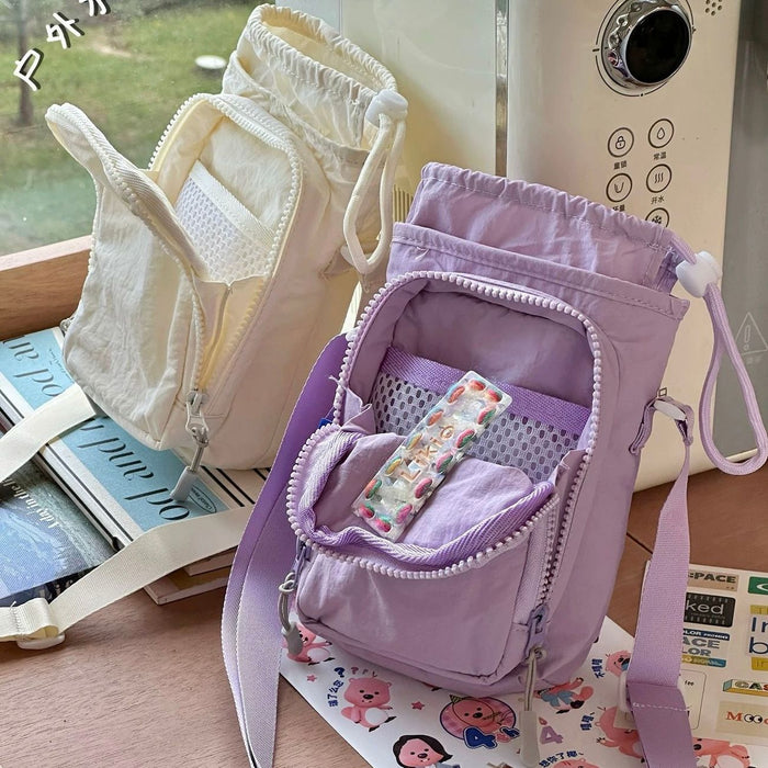 Wholesale Trendy Small Crossbody Phone Bag Polyester Solid Color Zipper Everyday Wear Gift