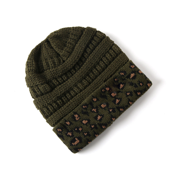 Wholesale Winter warm leopard print knitted hat