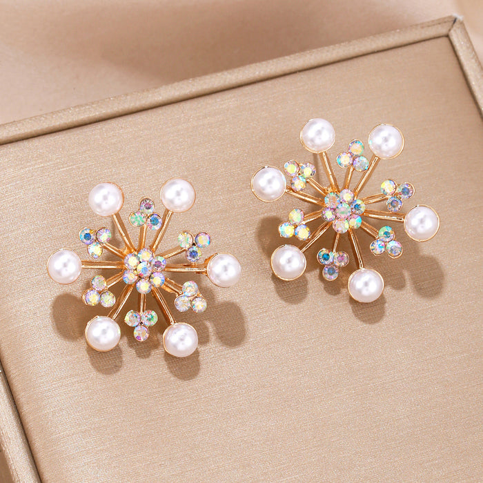 Wholesale Christmas element earrings female red and green color matching  snowflake creative Christmas earrings