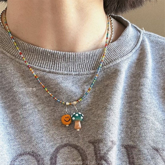 Wholesale Rainbow necklace, bead necklace, sweatshirt chain