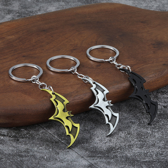 Wholesale Stylish Bat Shaped Movie Themed Keychain Zinc Alloy Black Pendant Gift Car Key Accessory  Party Favor