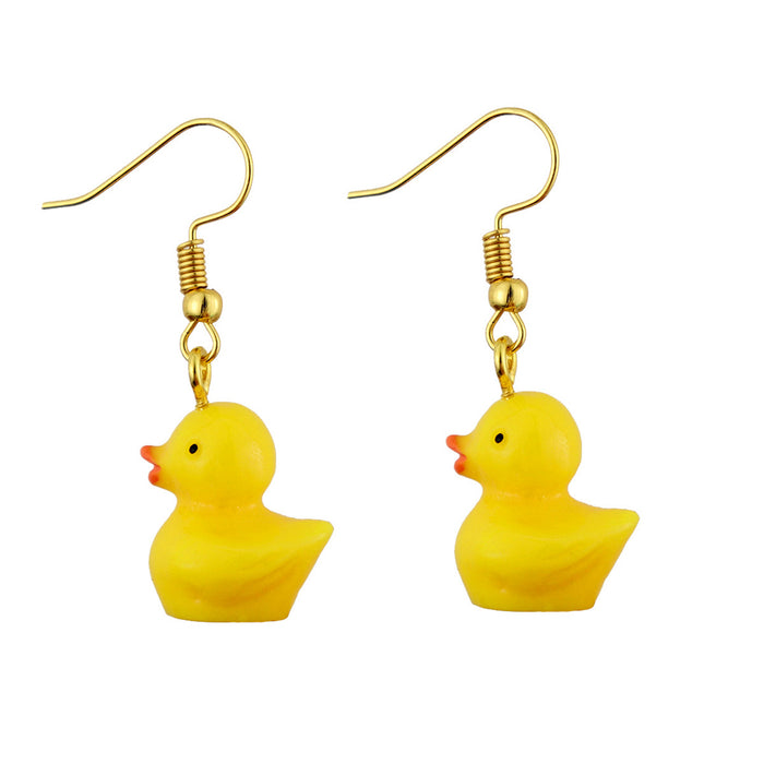 Wholesale Cartoon Three-dimensional Little Yellow Duck Earrings JDC-ES-niqing035