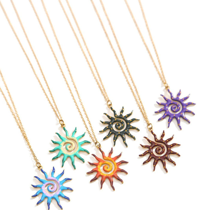 Wholesale Stainless Steel Sun Pendant Necklace