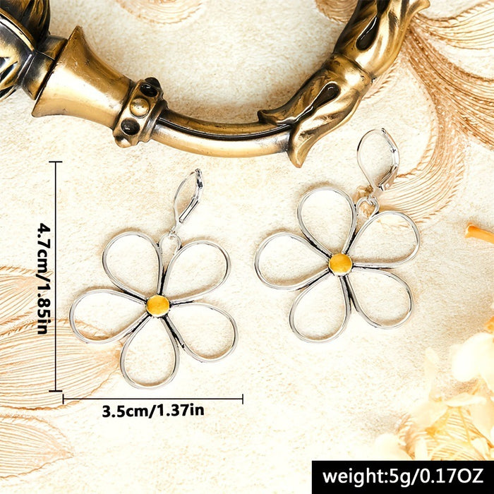 Wholesale Alloy Hollow Large Flower Pendant Earrings JDC-ES-MingCheng002