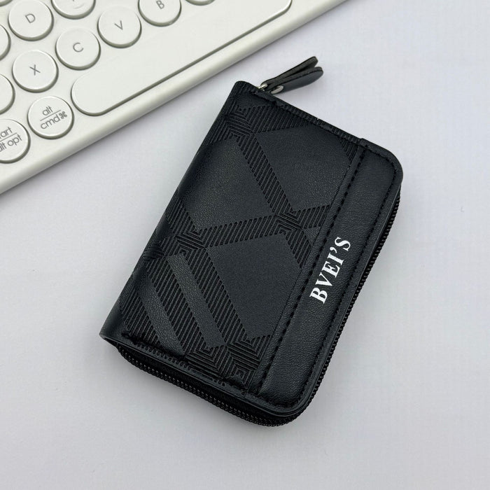 Wholesale European Retro Plaid PU Accordion Card Wallet Large Capacity Coin Purse MOQ≥2