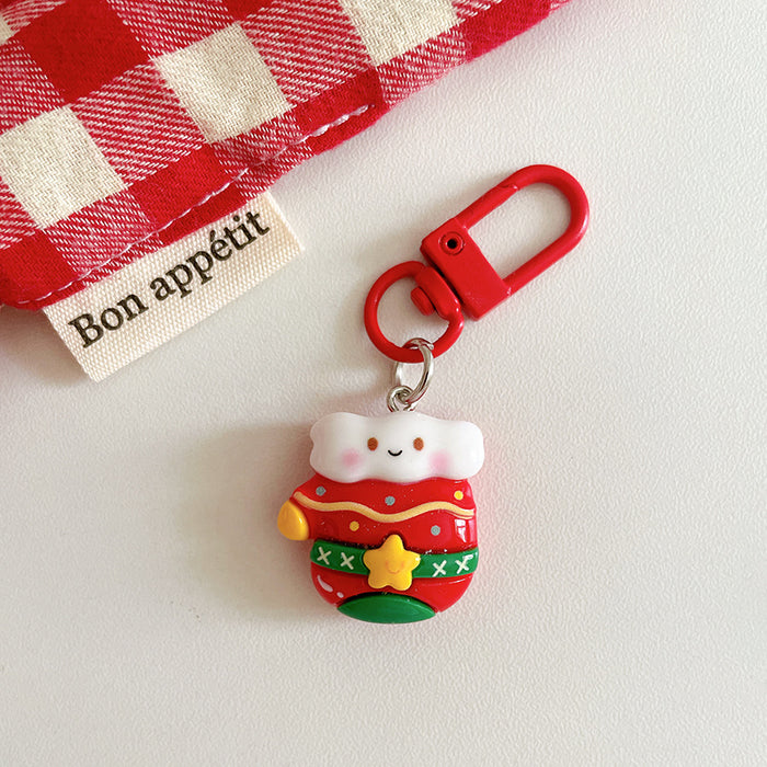 Wholesale Trendy Cartoon Christmas Resin Keychain Pendant  Design Bag Charm Gift Accessory For Resale