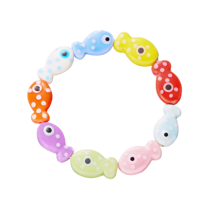 Wholesale Trendy Ceramic Fish Beaded Bracelet Colorful Animal Design Jewelry Accessory