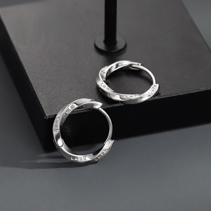 Wholesale Pure silver earrings with niche design, high-end feel, personalized letter ear buckle