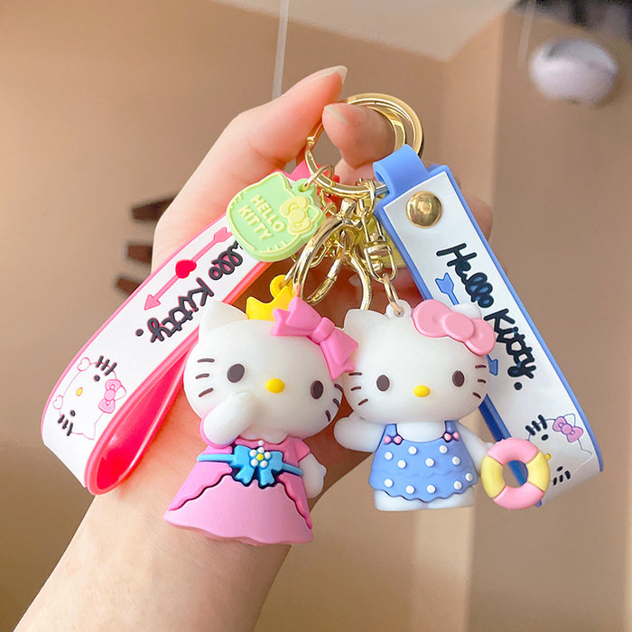 Wholesale Cartoon cat  key chain bag pendant doll key pendant giftcar silicone keychain