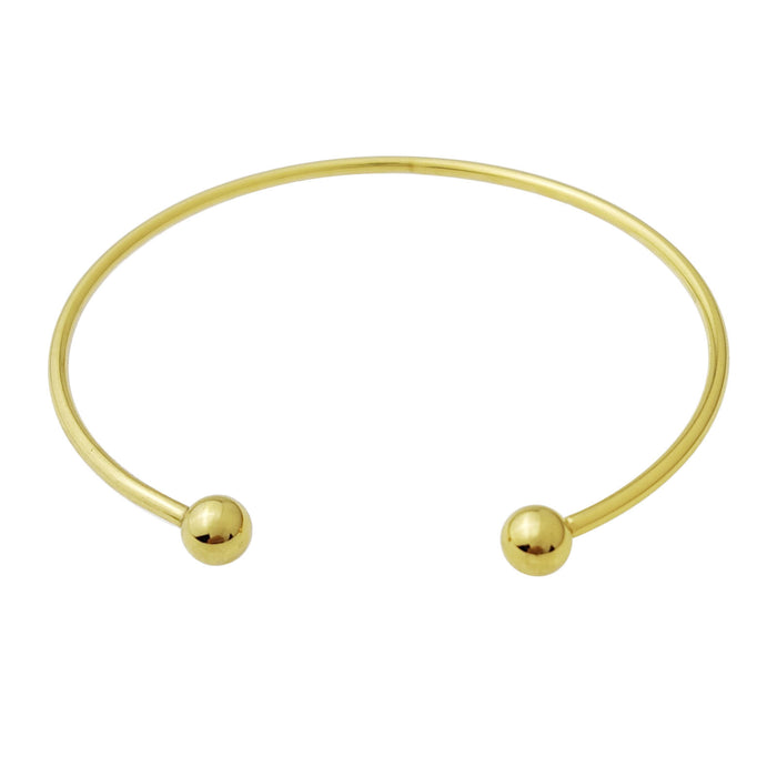 Wholesale Simple and versatile smooth surface bracelet, silver plated bracelet, C-shaped double bead adjustable size