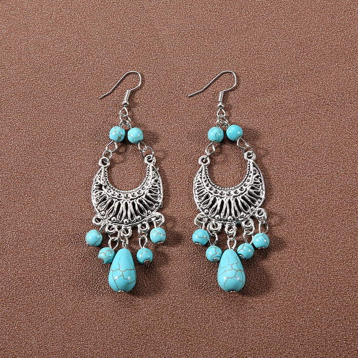 Wholesale Alloy Bohemian Ethnic Style Su Song Stone Earrings JDC-ES-Gumi007