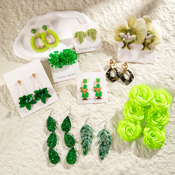 Wholesale Weaving flower earrings for vacation style earrings
