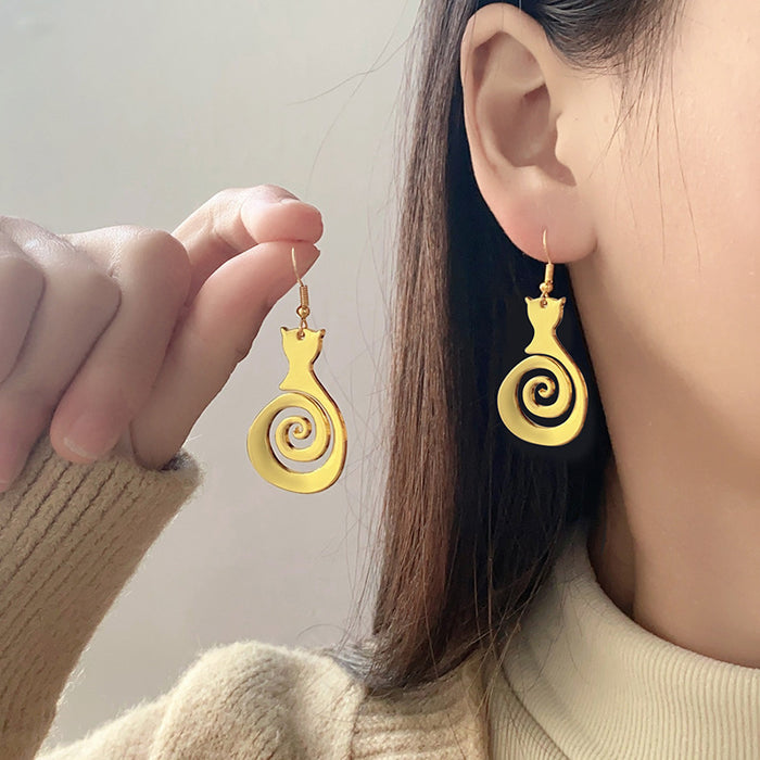 Wholesale New trendy accessories, retro and simple accessories, geometric vortex earrings, wholesale
