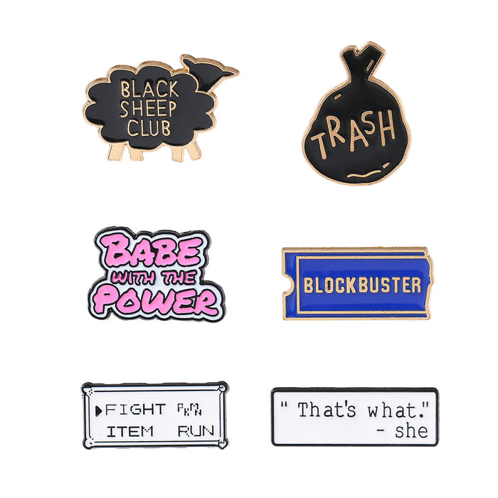 Wholesale Modern Enamel Letter Brooch Set English Quote Pins For Bag et Decor Fashion Accessory