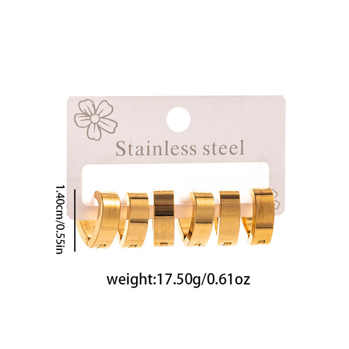 Wholesale Stainless Steel Flower Heart Hoop Earrings Set