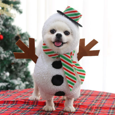 Wholesale Dogs Christmas Pet Supplies Clothes  Cotton Coat Autumn and Winter Elk Cat and Dog Clothes