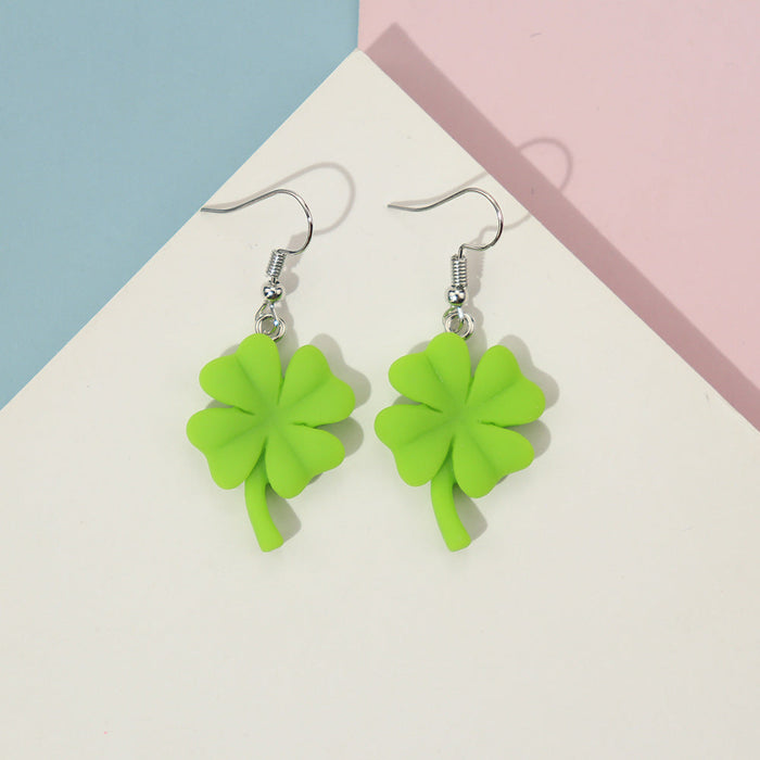 Wholesale Earrings Resin Four Leaf Clover Ginkgo Leaf Maple Leaf Banana Leaf JDC-ES-niqing011