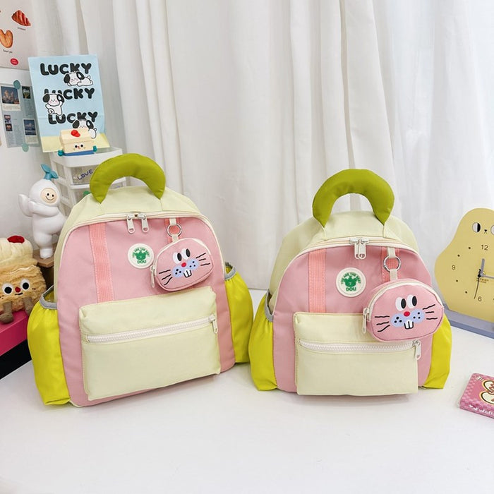 Wholesale Children's Bag  Backpack Cute Kindergarten Boys and Girls School Bag Color Contrast Backpack