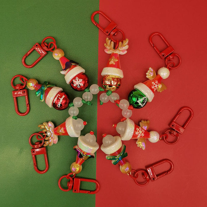 Wholesale Christmas series keychain  Christmas hat Christmas tree gift keychain bag pendant
