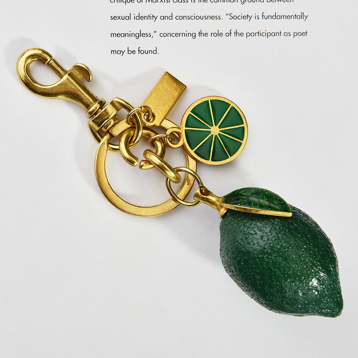 Wholesale Lemon Fruit Keychain Alloy Bag Charm Car Key Accessory Gift