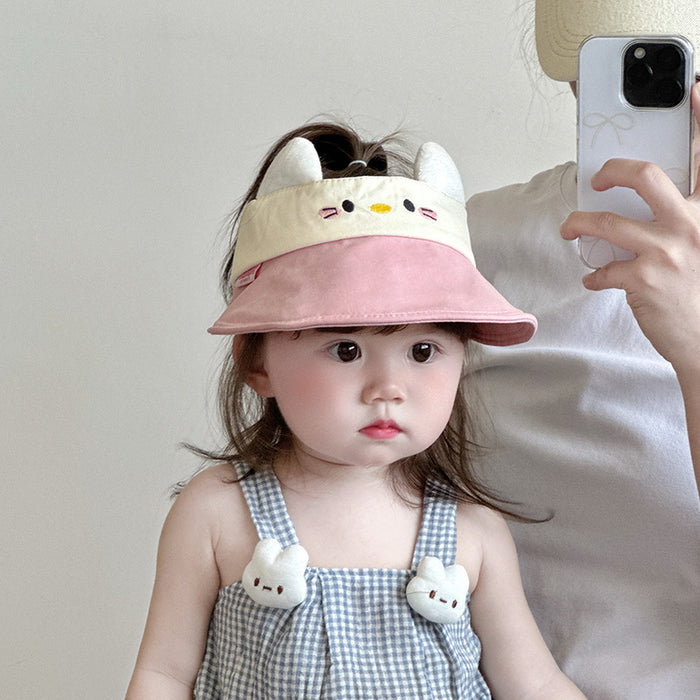 Wholesale Hat Breathable Empty Top Hat Cute Cartoon Travel Big Eaves Sunscreen Hat Children's Sunscreen Hat