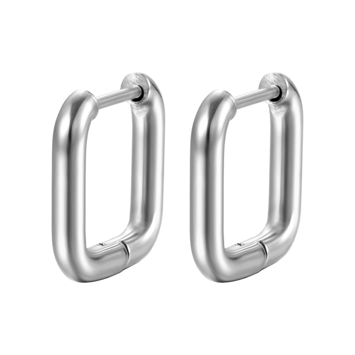 Wholesale geometric shaped ear buckle titanium steel earrings