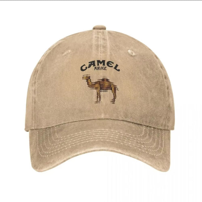 Wholesale Chic Camel Print Washed Baseball Cap Retro Distressed Style Breathable Everyday Fashion Accessory