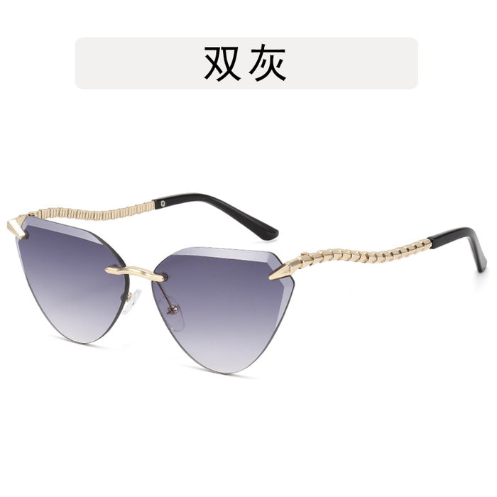 Wholesale Metal sunglasses, retro frameless cut sunglasses
