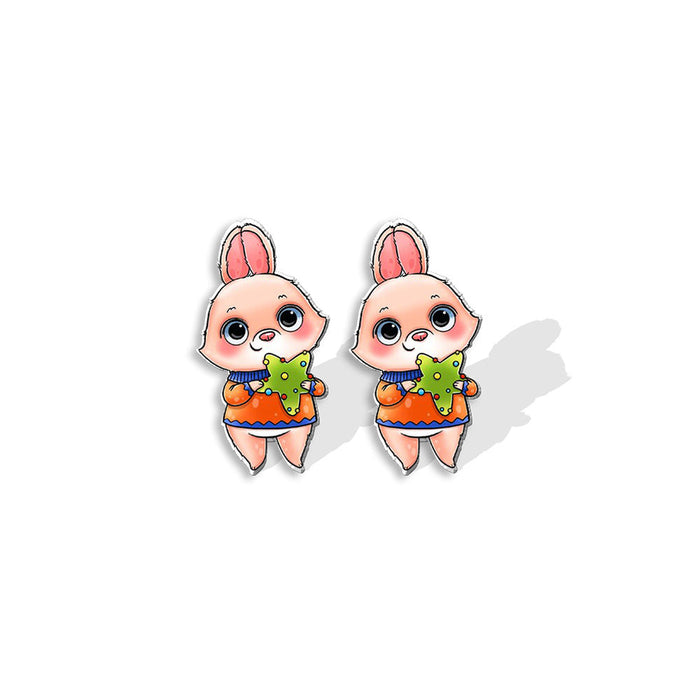 Wholesale Earrings Resin Cute Cartoon Christmas Stud Earrings JDC-ES-XiangL074