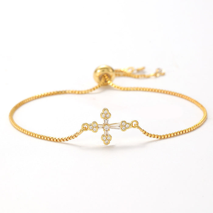 Wholesale Zircon Micro-inlay Hollow Design Bracelet