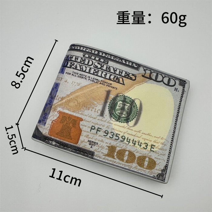 Wholesale Retro Dollar Bill Gold Pattern Men' s Wallet Fashion Accessory Gift MOQ≥2