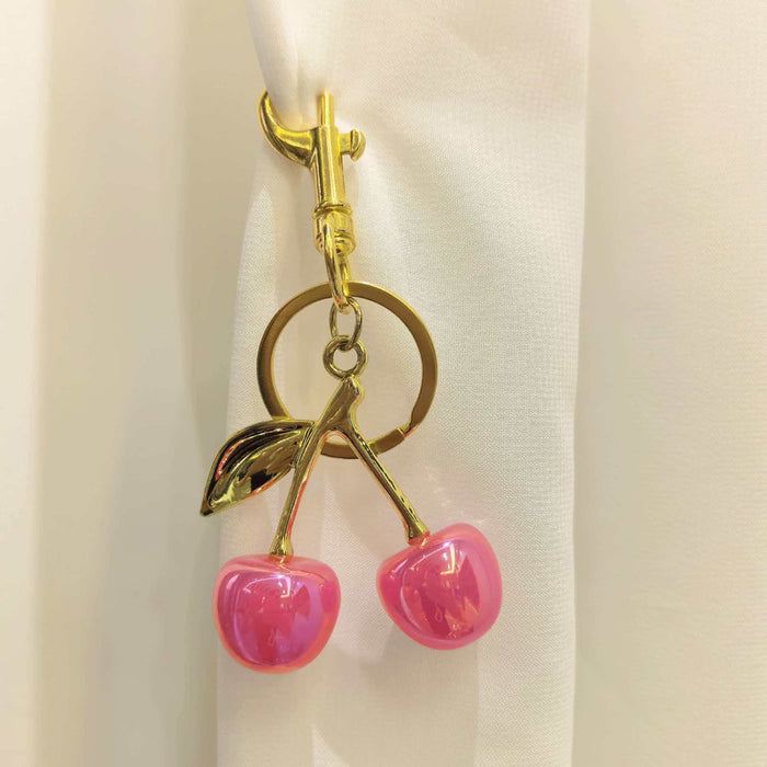 Wholesale Chic Acrylic Simulated Cherry Keychain Bag Charm Fashion Accessory