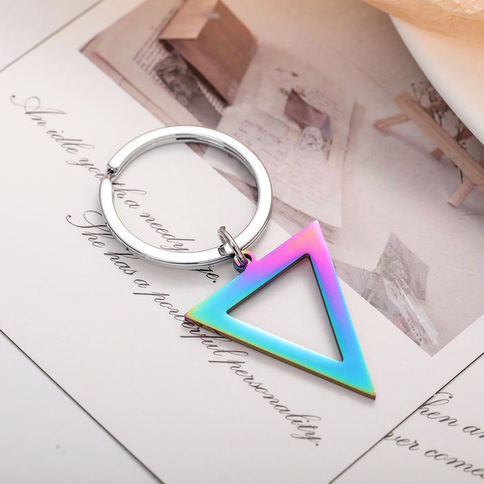 Wholesale Triangle Stainless Steel Keychain JDC-KC-JinZ006