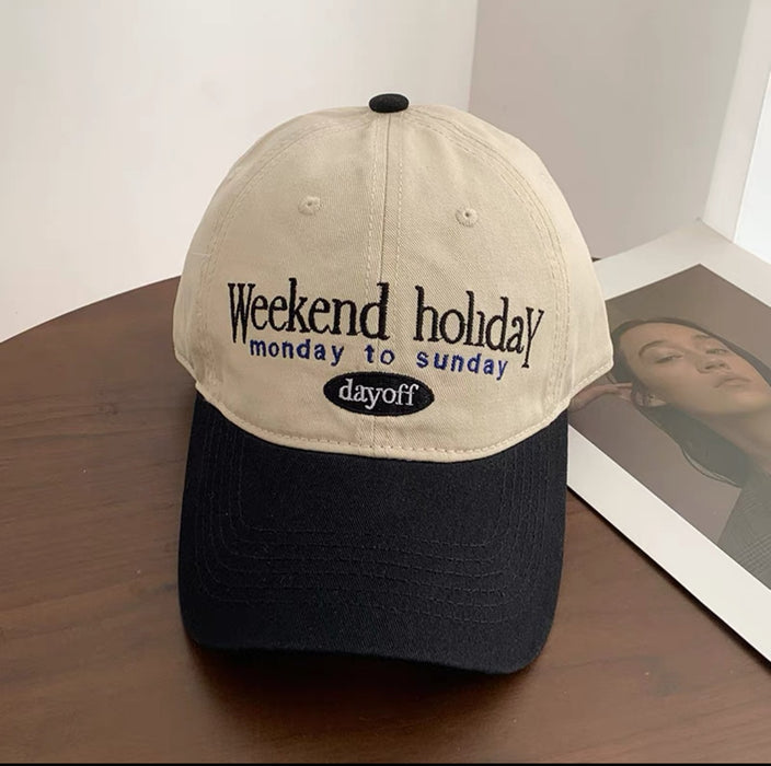 Wholesale Baseball cap retro color blocked versatile soft top duckbill cap