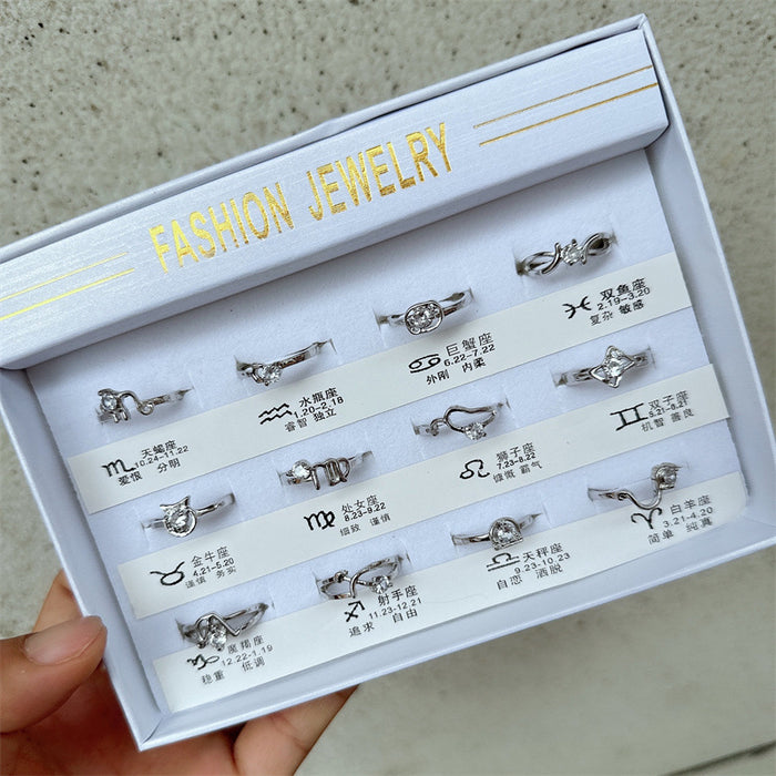 Wholesale Open adjustable creative personalized ring zircon