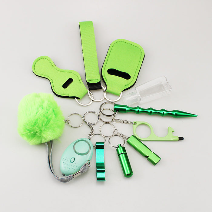 Wholesale 11 Piece Self Defense Keychain Set Black Alloy Everyday Car Key Accessory For Resale