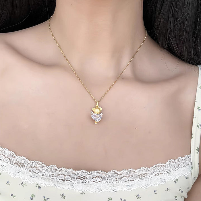 Wholesale 3D Niche Cartoon Heart Necklace  Pendant