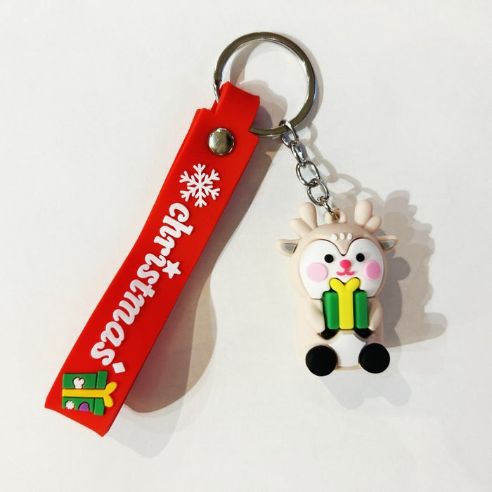 Wholesale PVC Christmas Snowman Cartoon Doll Keychain JDC-KC-WuYi083