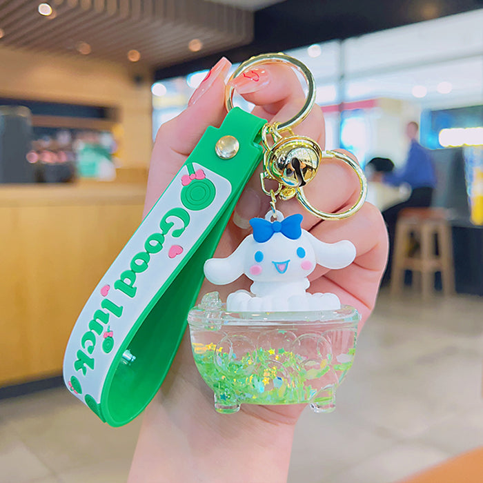 Wholesale Cartoon Acrylic Quicksand Bottle Oil Keychain JDC-KC-KuM014