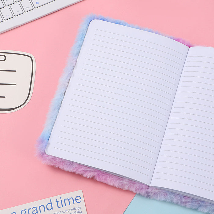 Wholesale Mermaid Tail Plush Hand Account Notebook Cute Girl' s Journal Student Cartoon Learning Notebook