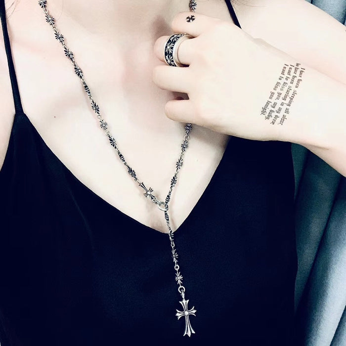 Wholesale Cross Necklace Cross Set Chain Fashionable Sweet Cool Unisex  Chain