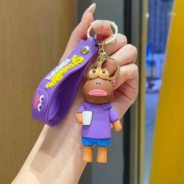 Wholesale Bikini Bottom Dumb Fish PVC Keychain Car Bag Hanging Decorative Gift