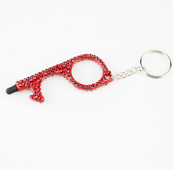 Wholesale Alloy Multifunctional Double-sided Diamond Door Opener Keychain JDC-KC-TouMS032