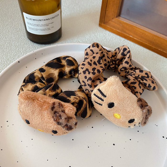 Wholesale Leopard print scrunchie,  hair tie,  elastic band