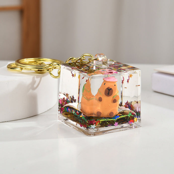 Wholesale Keychain backpack pendant floating liquid backpack ornament