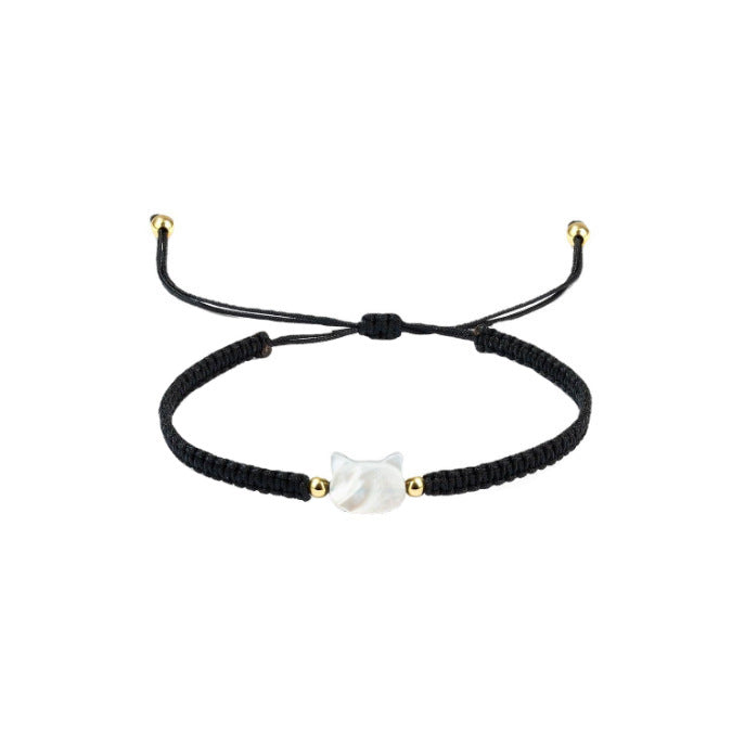 Wholesale Shell Cat Handmade Braided Hand Rope Couple Bracelet, Small and Simple Versatile Handmade Decoration