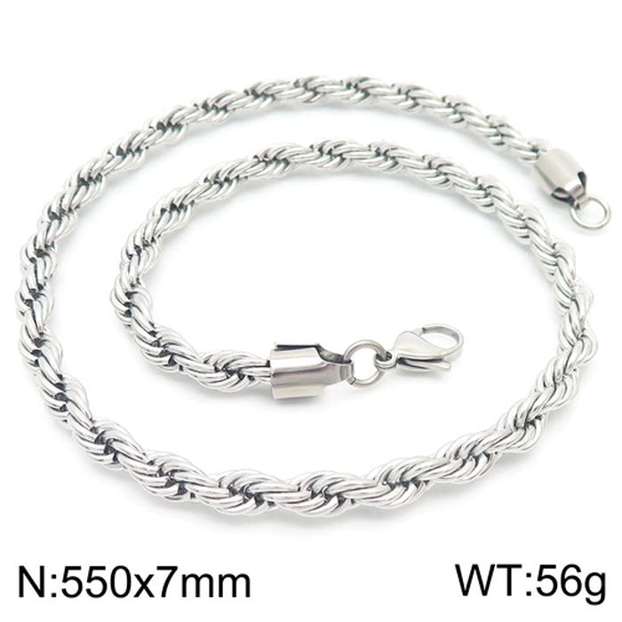 Wholesale Trendy Twist Chain Necklace Titanium Steel Jewelry